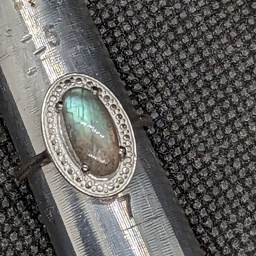 Small Size 7 Sterling and Labradorite Ring